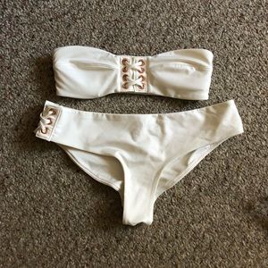 H&M white bandeau bikini